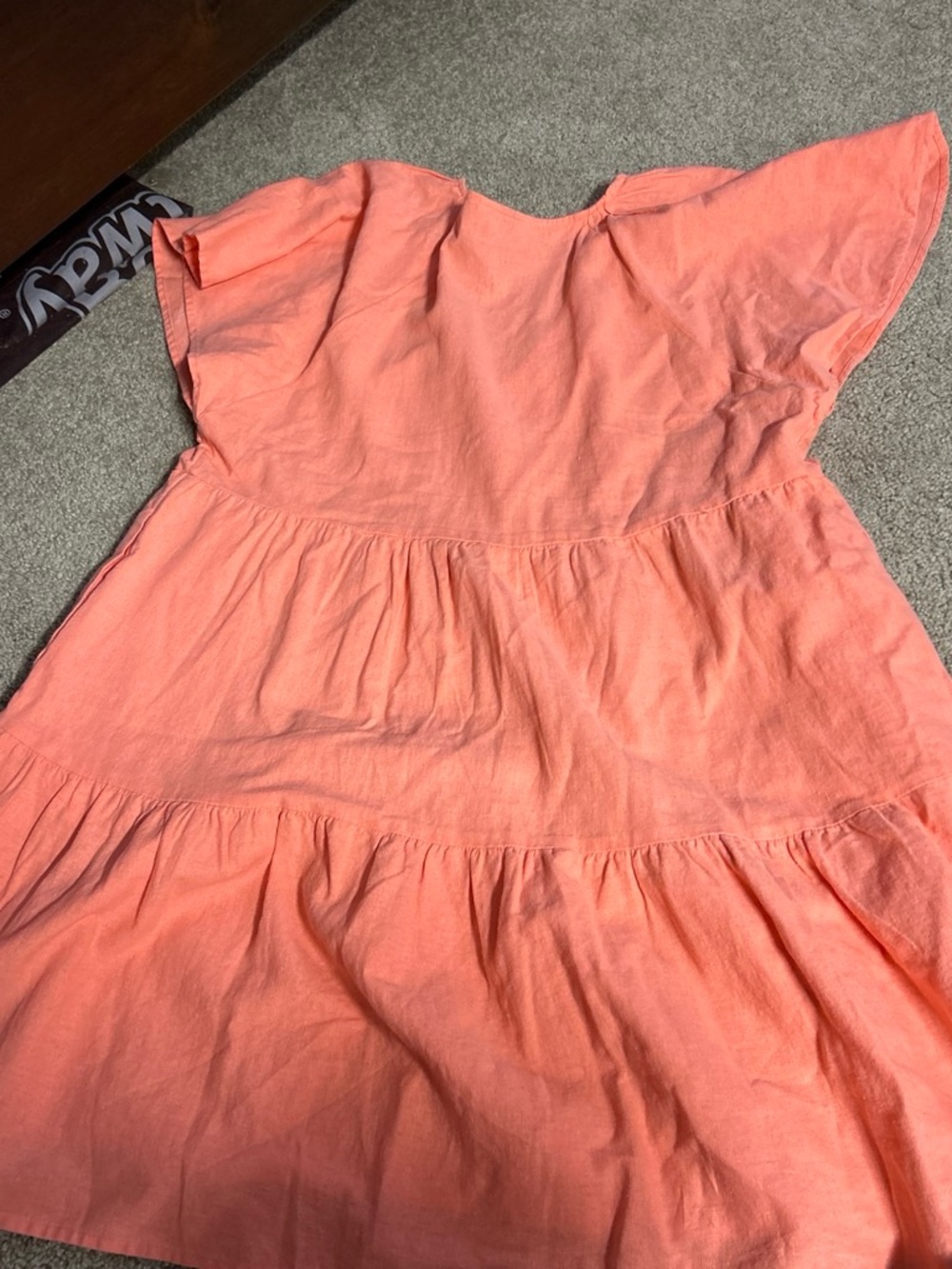 Target Coral Tiered Short Sleeve Dress